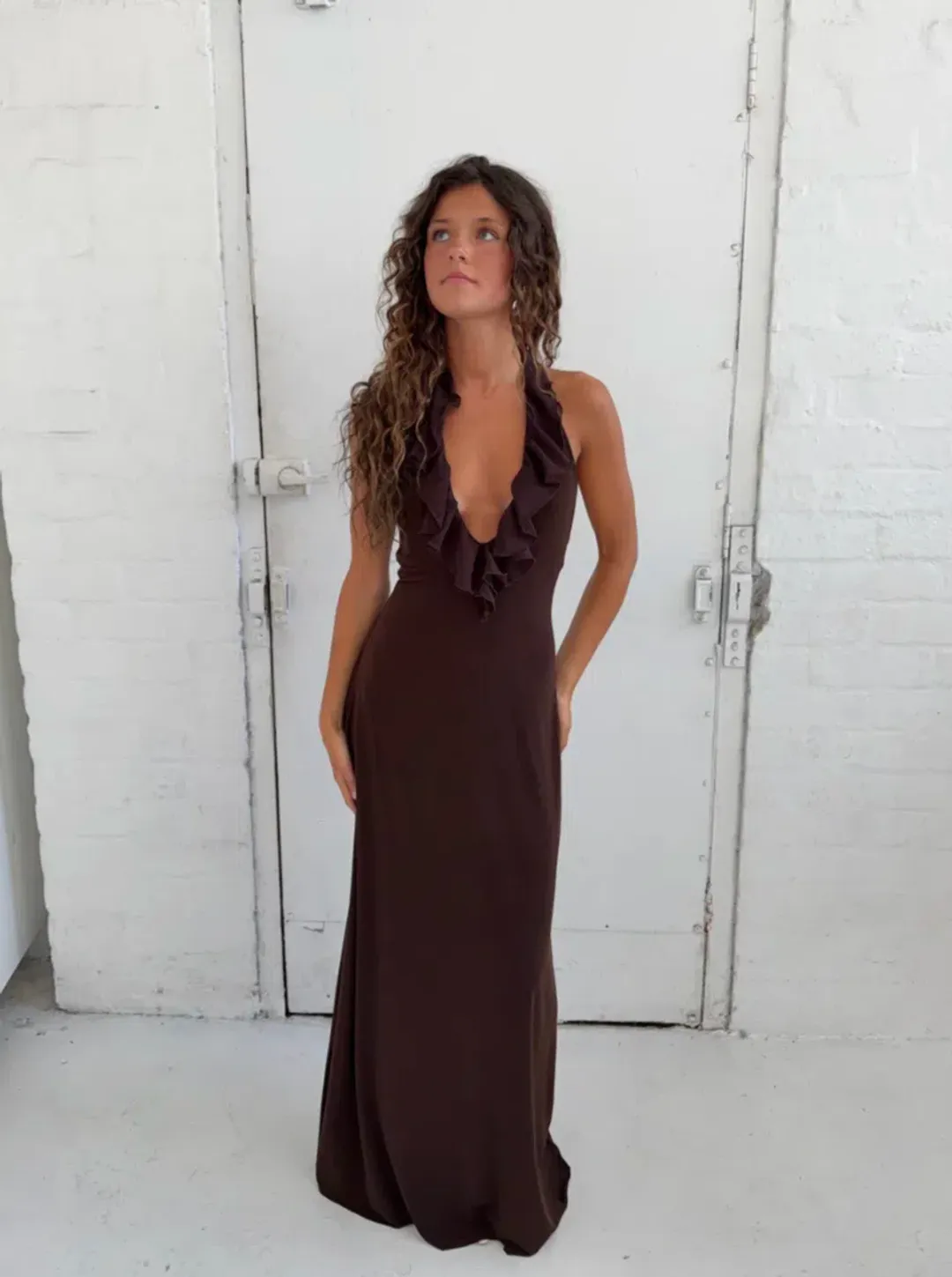La Marie, VANESSA DRESS, Maxi, Brown, Size XS/S for rent on The Volte - main image