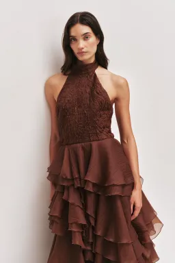 Aje Fayette Maxi Gown in Dark Chocolate Brown Size 6 for rent on The Volte - image 2