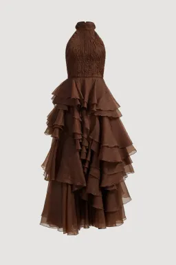 Aje Fayette Maxi Gown in Dark Chocolate Brown Size 6 for rent on The Volte - image 4