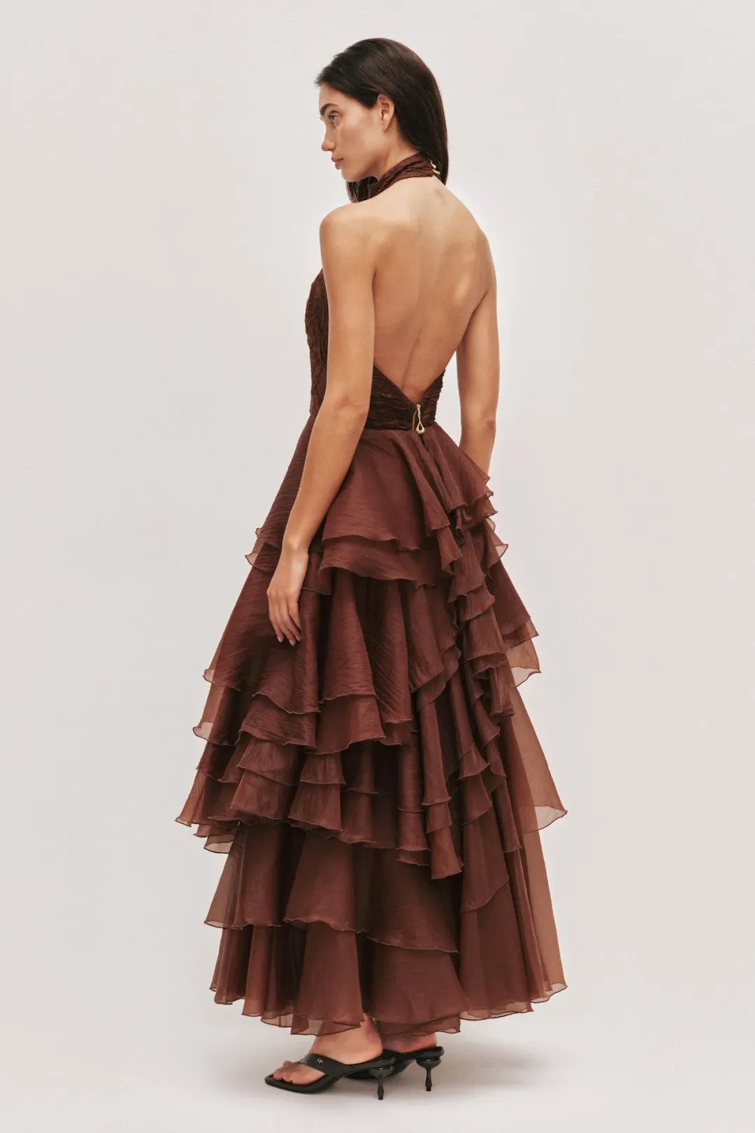 Aje Fayette Maxi Gown in Dark Chocolate Brown Size 6 for rent on The Volte - main image