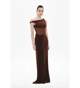 Misha Sisal Mesh Dress in Espresso Size XS/AU6 for rent on The Volte - image 5