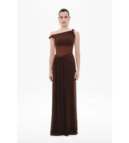 Misha Sisal Mesh Dress in Espresso Size S/AU8 for rent on The Volte - image 4