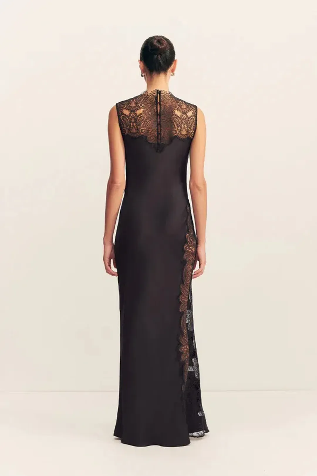Shona Joy Jamila Lace High Neck Maxi Dress - Black; size 8 for rent on The Volte - main image