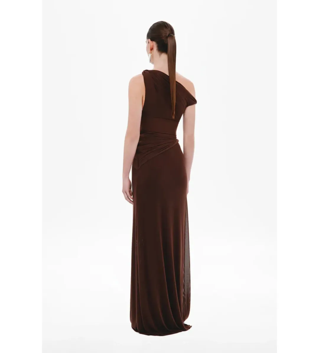 Misha Sisal Mesh Dress in Espresso Size M/AU10 for rent on The Volte - main image