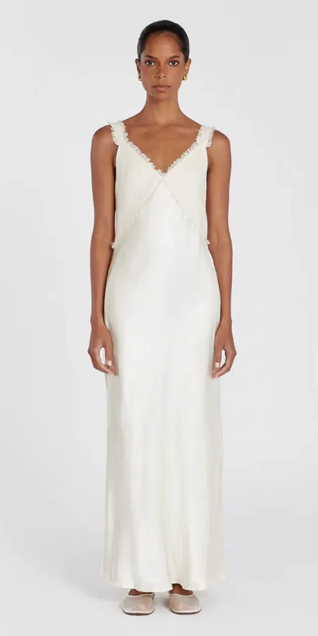 The Elias Satin Linen Dress for rent on The Volte - main image