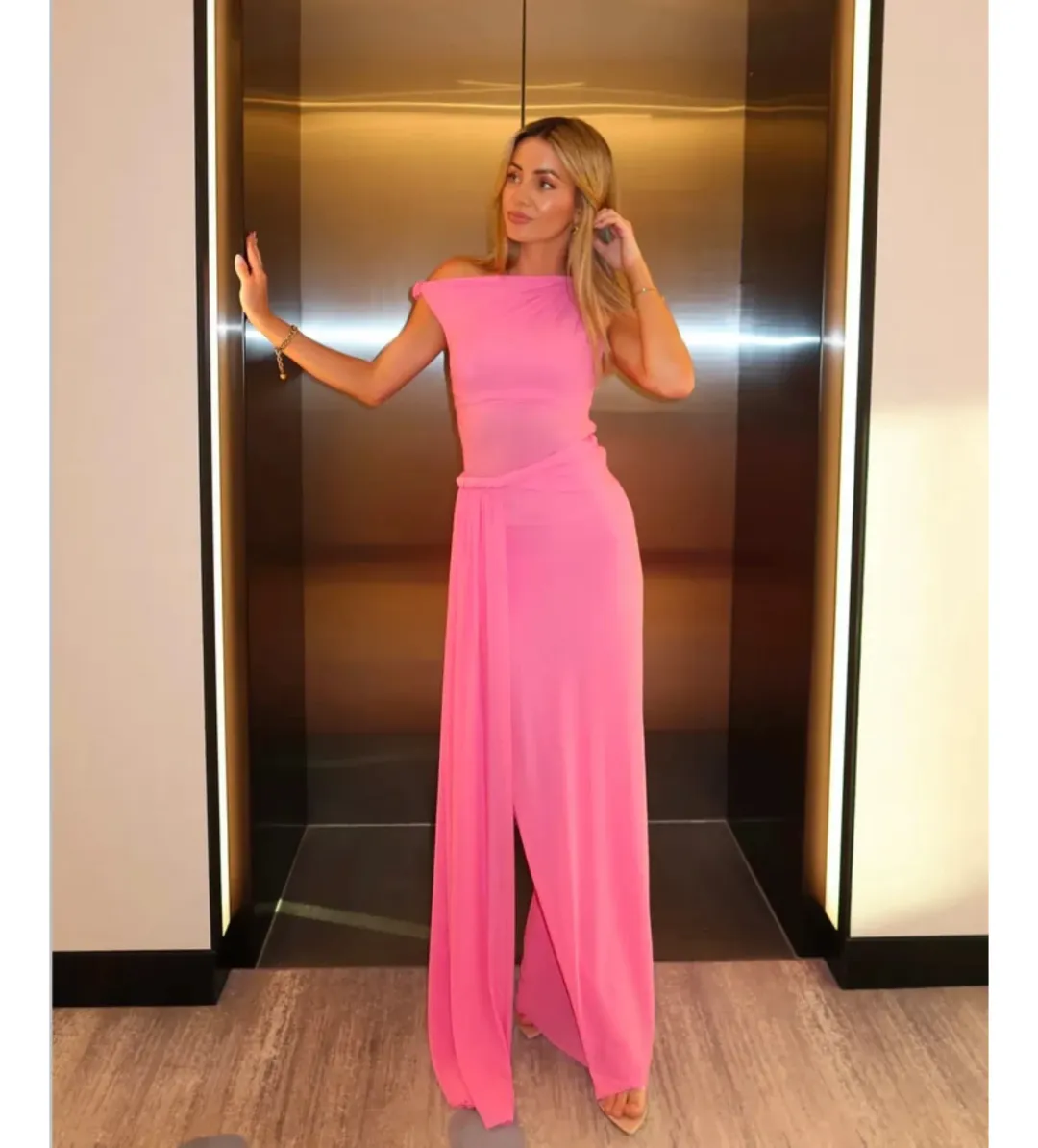 Misha Sisal Mesh Dress in Orchid Pink Size S/AU8 for rent on The Volte - main image