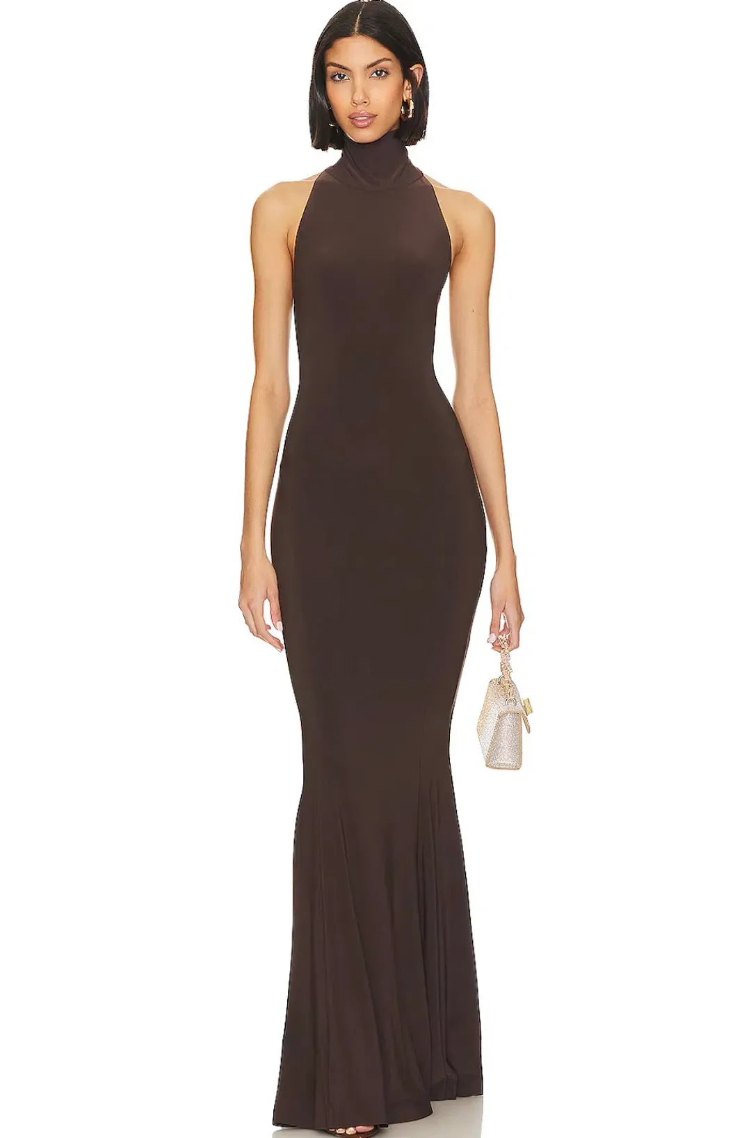 Norma Kamali Halter Turtle Fishtail Gown for rent on The Volte - main image