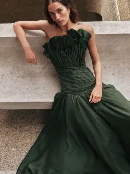 Aje Aquiline Gown in Hunter Green Size 16 for rent on The Volte - image 3