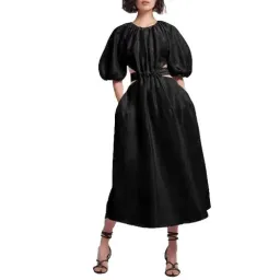 Aje Dress Mimosa Black Midi | Size AU 8 for rent on The Volte - image 1