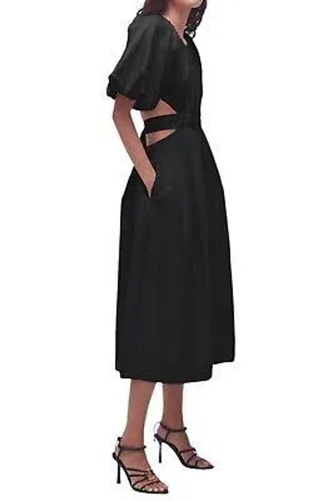 Aje Dress Mimosa Black Midi | Size AU 8 for rent on The Volte - main image