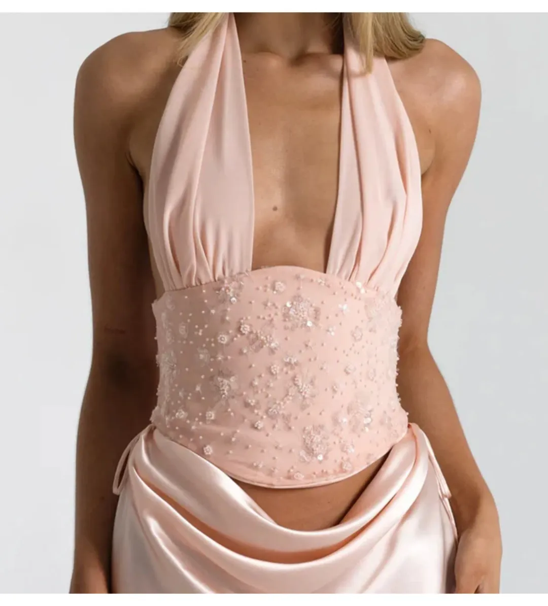 Natalie Rolt Bronte Top in Baby Pink Size 2/AU10 for rent on The Volte - main image