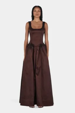 POSEY TAFFETA GOWN | CHOCOLATE - SIZE 10 for rent on The Volte - image 1