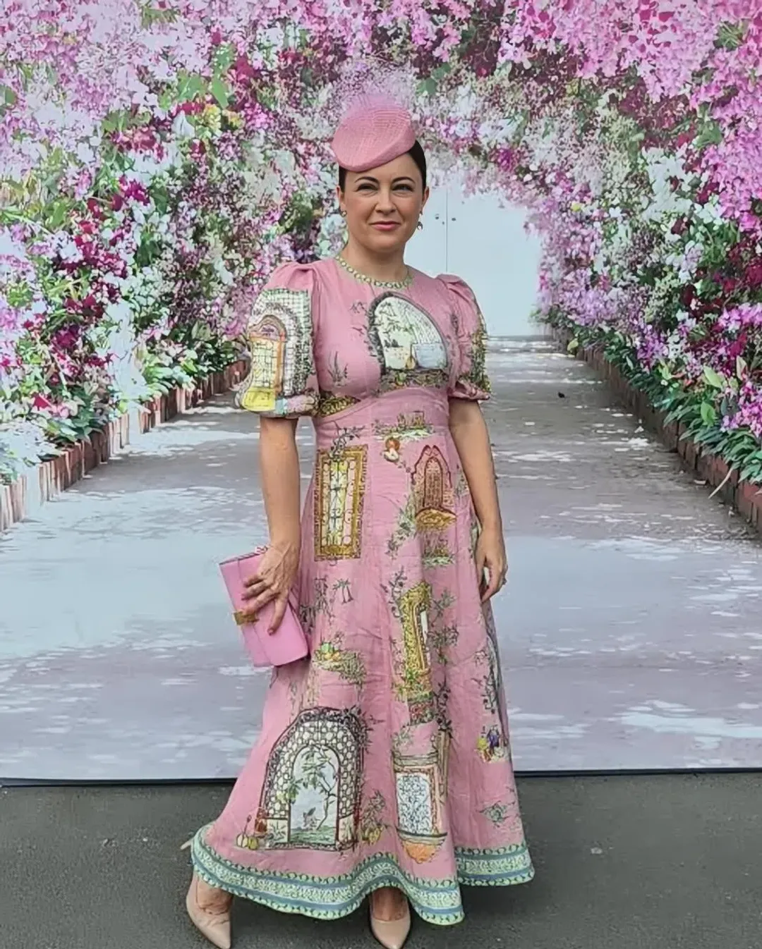 Alemais Monte Midi Dress in Pink Size 10 for rent on The Volte - main image