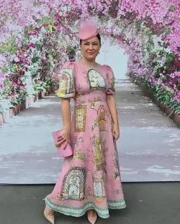 Alemais Monte Midi Dress in Pink Size 10 for rent on The Volte - image 1