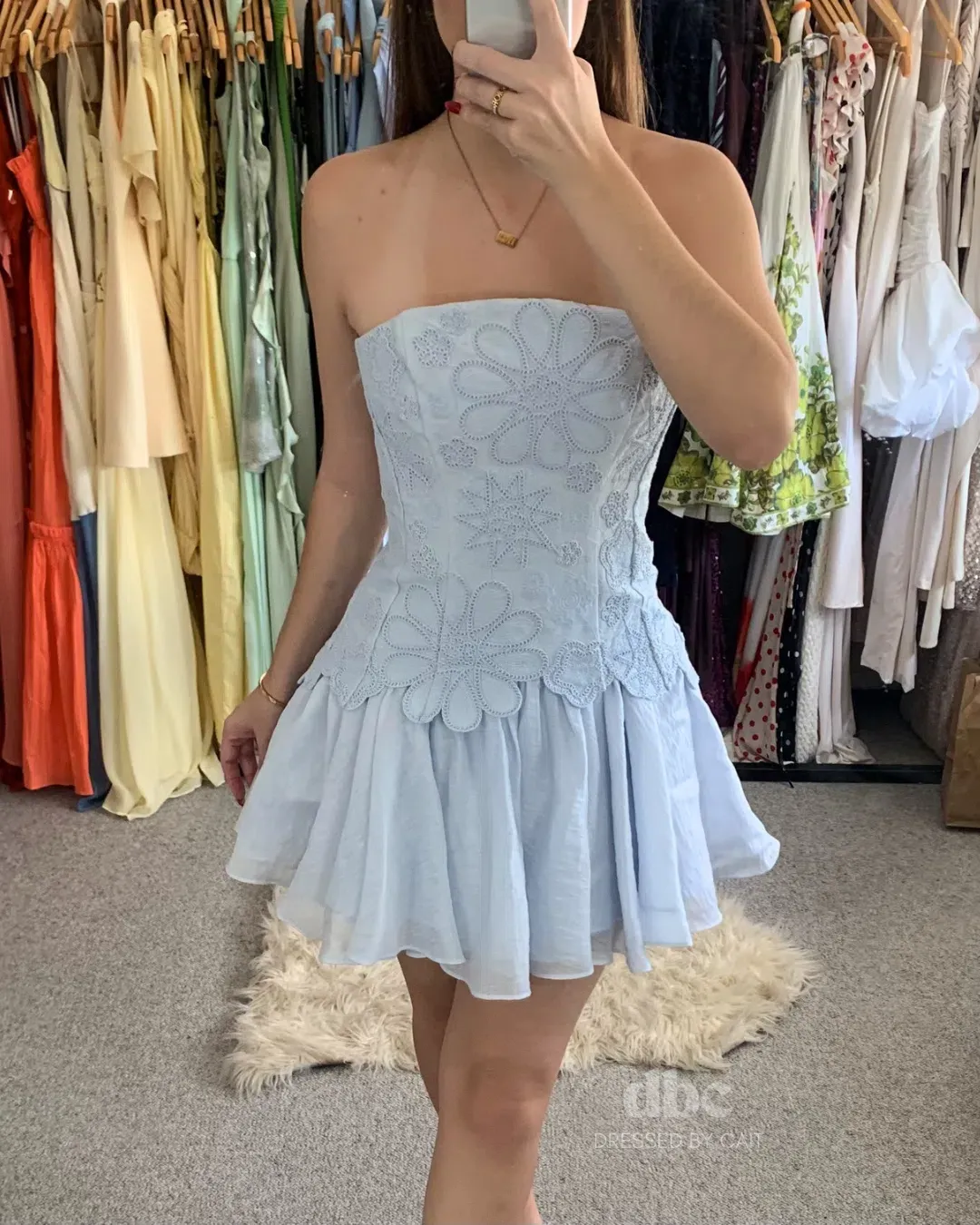 AJE Gia Embroidered Mini for rent on The Volte - main image