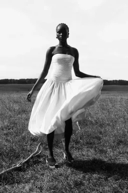 🤍 AJE Strapless Violette Bubble Hem MIDI Dress – White Formal Gown – Size 8 AU 🤍 for rent on The Volte - image 1