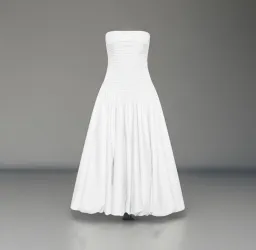 🤍 AJE Strapless Violette Bubble Hem MIDI Dress – White Formal Gown – Size 8 AU 🤍 for rent on The Volte - image 2
