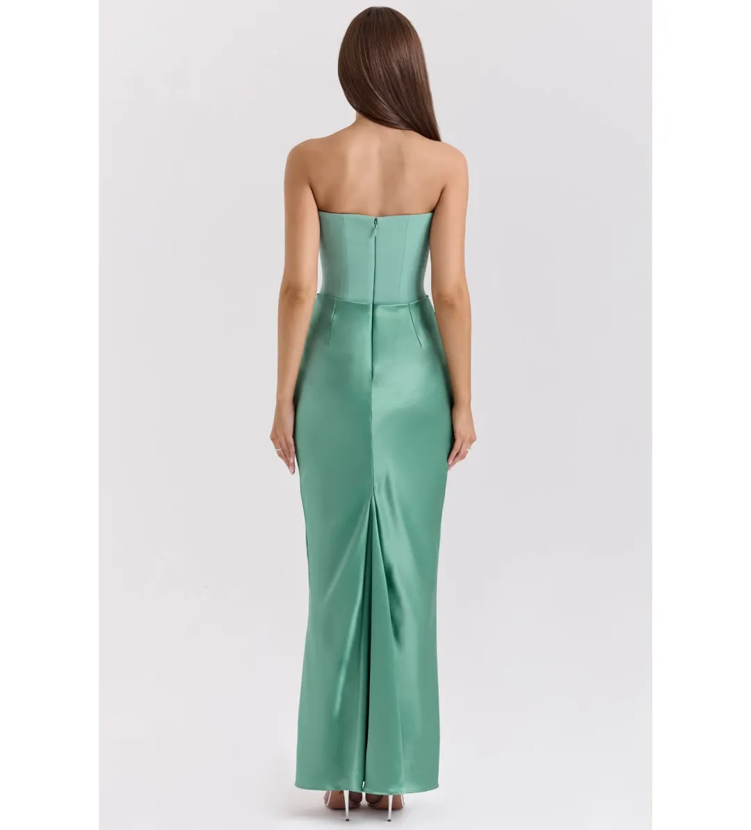 House Of CB Persephone Strapless Corset Maxi Dress in Jade Size S/AU8 for rent on The Volte - main image