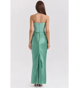 House Of CB Persephone Strapless Corset Maxi Dress in Jade Size L/AU12 for rent on The Volte - image 4