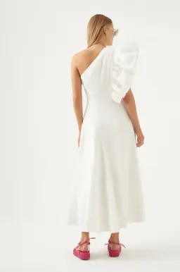 AJE BONJOUR ASYMMETRICAL MAXI DRESS IN IVORY SIZE 6 for rent on The Volte - image 2