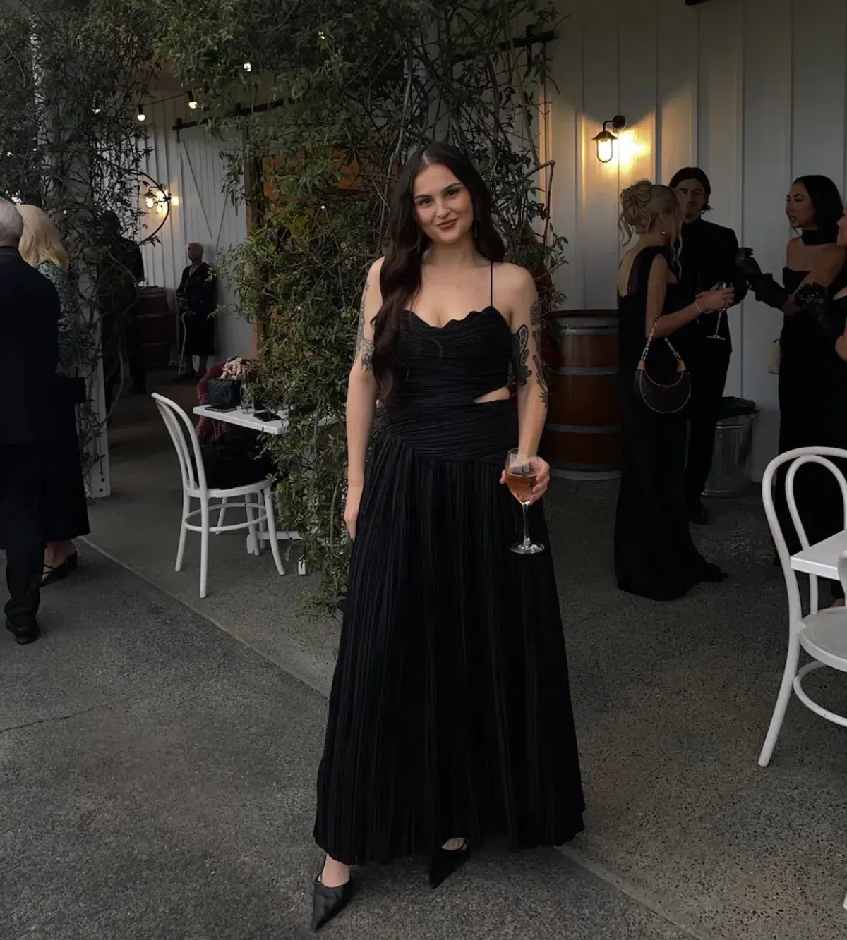 Aje Laurier Wave Maxi Dress black size 10 for rent on The Volte - main image