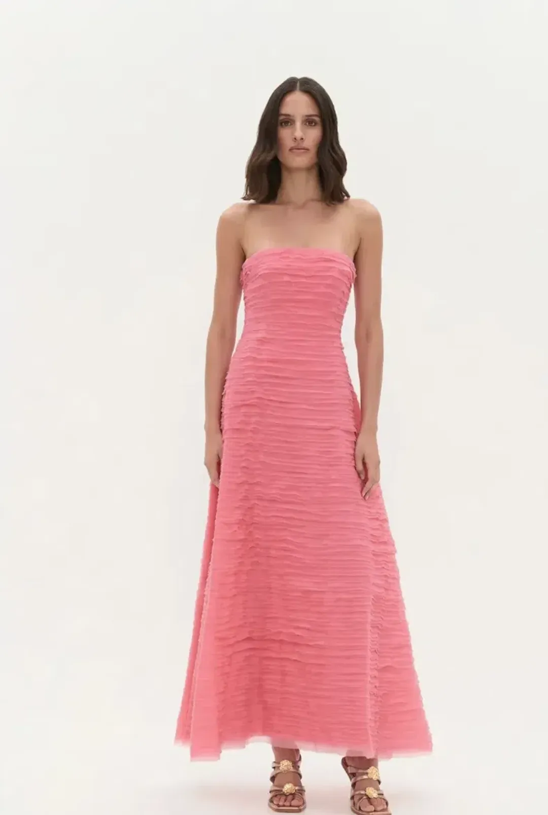 Aje Soundscape Maxi Dress Guava Pink 14 for rent on The Volte - main image