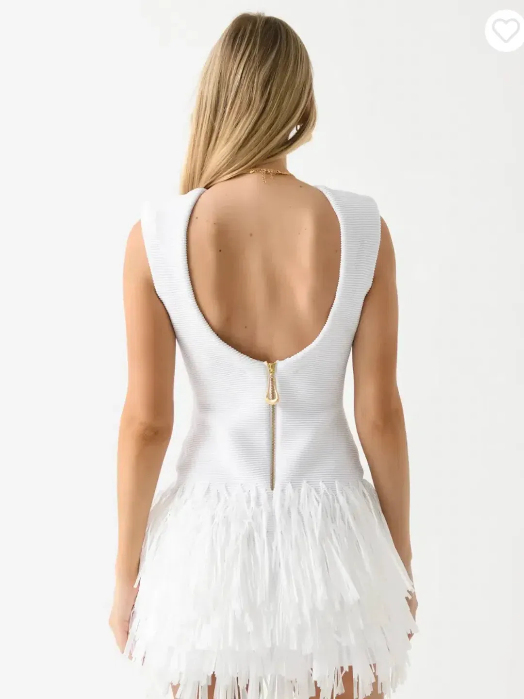 Aje Rushes Raffia Knit Mini Dress white size M (10) for rent on The Volte - main image
