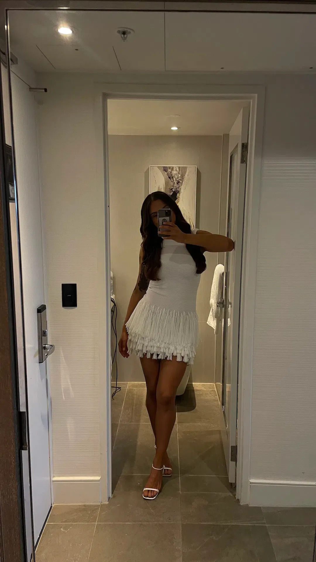 Aje Rushes Raffia Knit Mini Dress white size M (10) for rent on The Volte - main image
