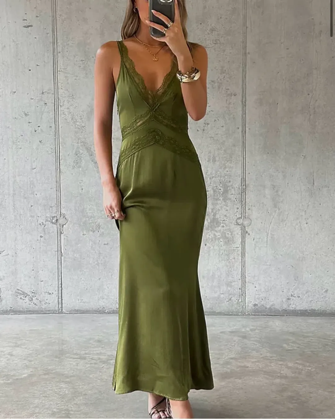 Never Fully Dressed GIANNA DRESS - Occasion wear - olive size 10 for rent on The Volte - main image