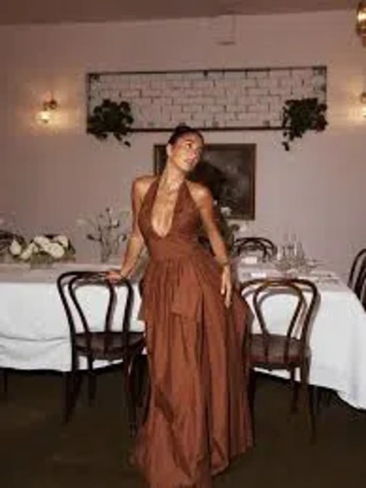 Manning Cartell Provence Halter Dress in Cognac for rent on The Volte - main image