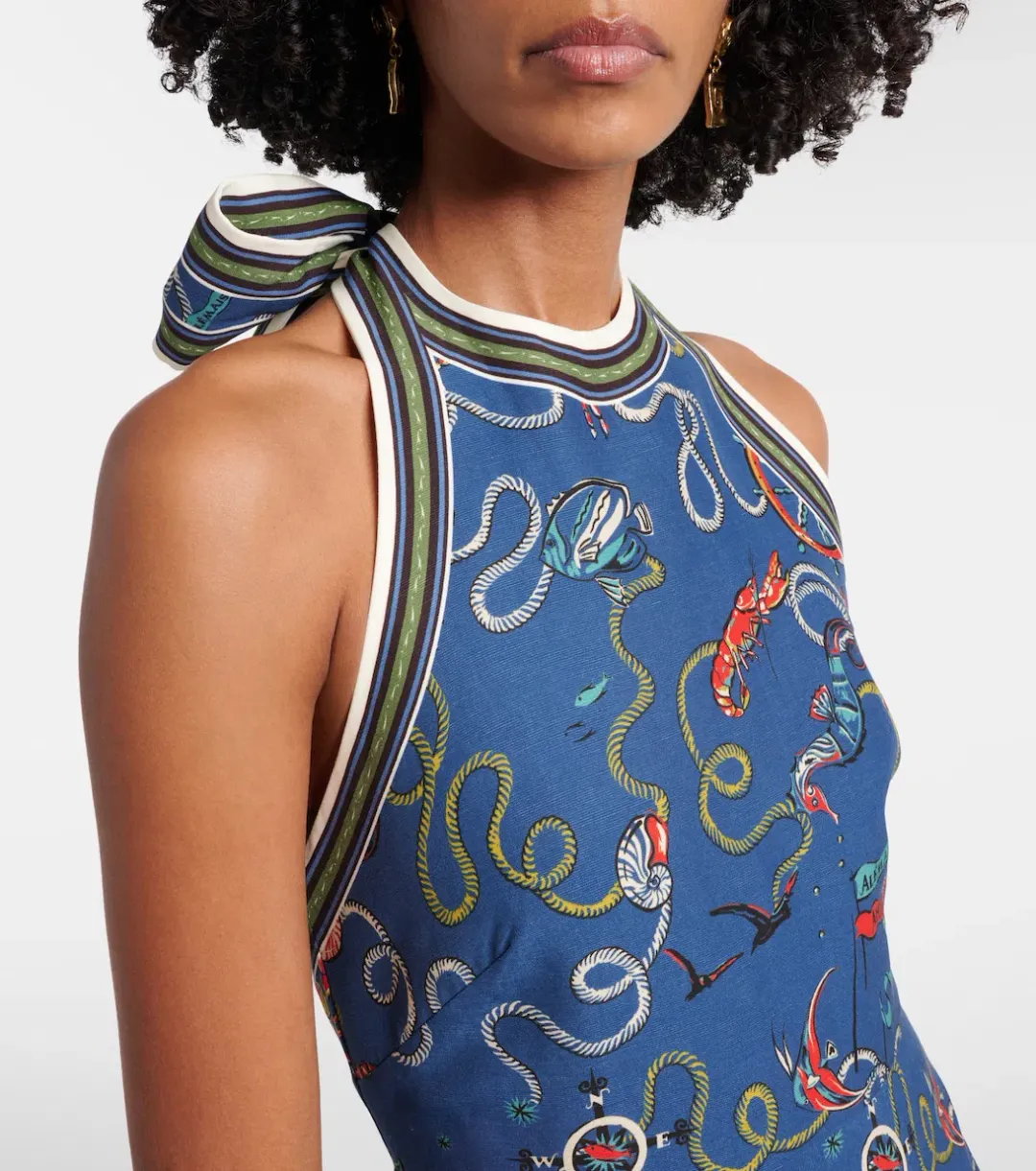 Alémais Cove printed halterneck maxi dress for rent on The Volte - main image