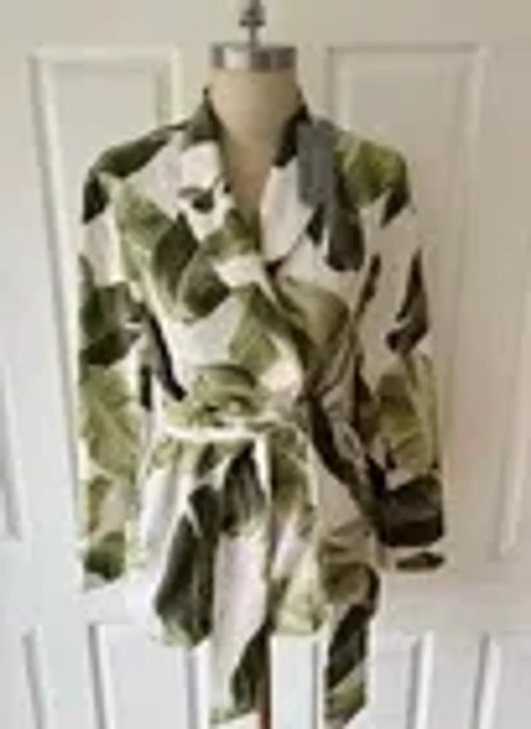 New TRENERY 2-Piece Suit, Palm Leaf Print Green & Pale Pink [10] Pants & Jacket 🩷 for rent on The Volte - main image