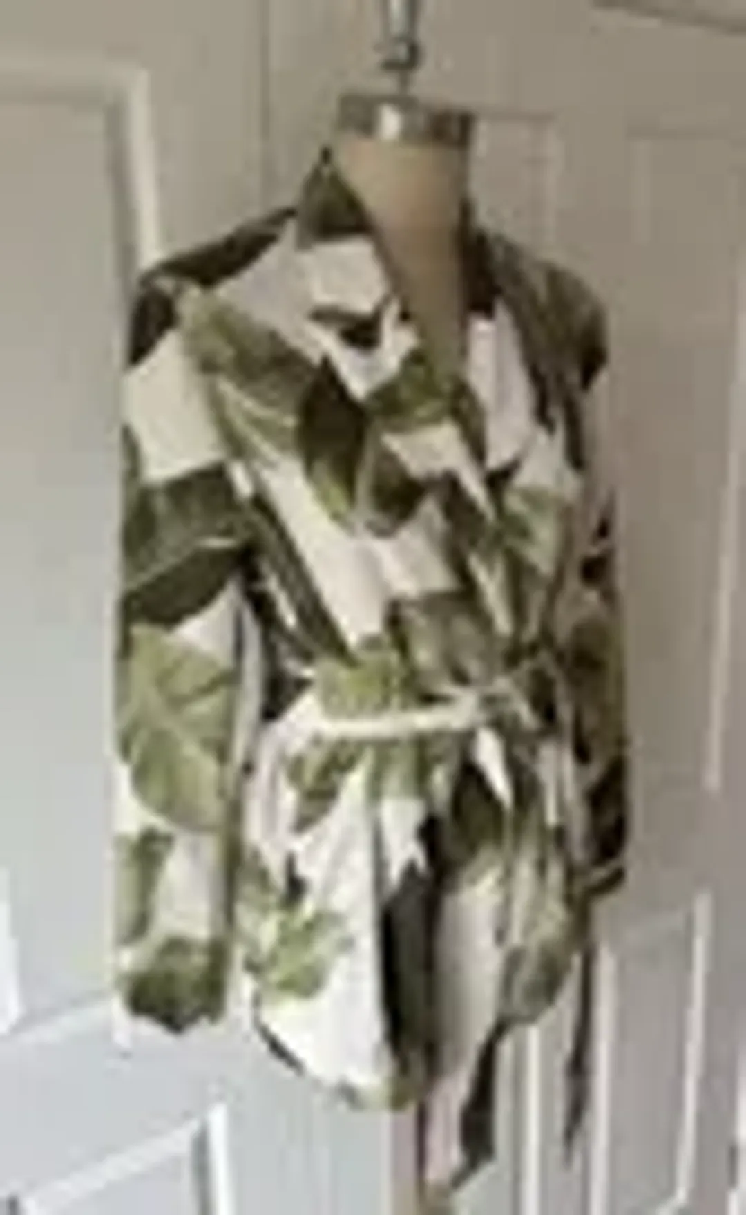 New TRENERY 2-Piece Suit, Palm Leaf Print Green & Pale Pink [10] Pants & Jacket 🩷 for rent on The Volte - main image