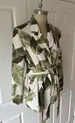 New TRENERY 2-Piece Suit, Palm Leaf Print Green & Pale Pink [10] Pants & Jacket 🩷 for rent on The Volte - image 7