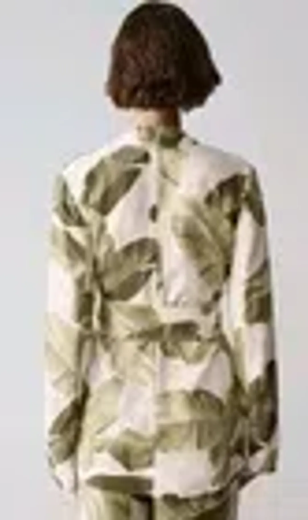 New TRENERY 2-Piece Suit, Palm Leaf Print Green & Pale Pink [10] Pants & Jacket 🩷 for rent on The Volte - main image