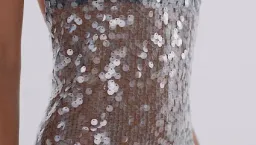 Mercury dress medium fits 6, 8 , silver beauty for rent on The Volte - image 4