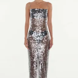 Mercury dress medium fits 6, 8 , silver beauty for rent on The Volte - image 5