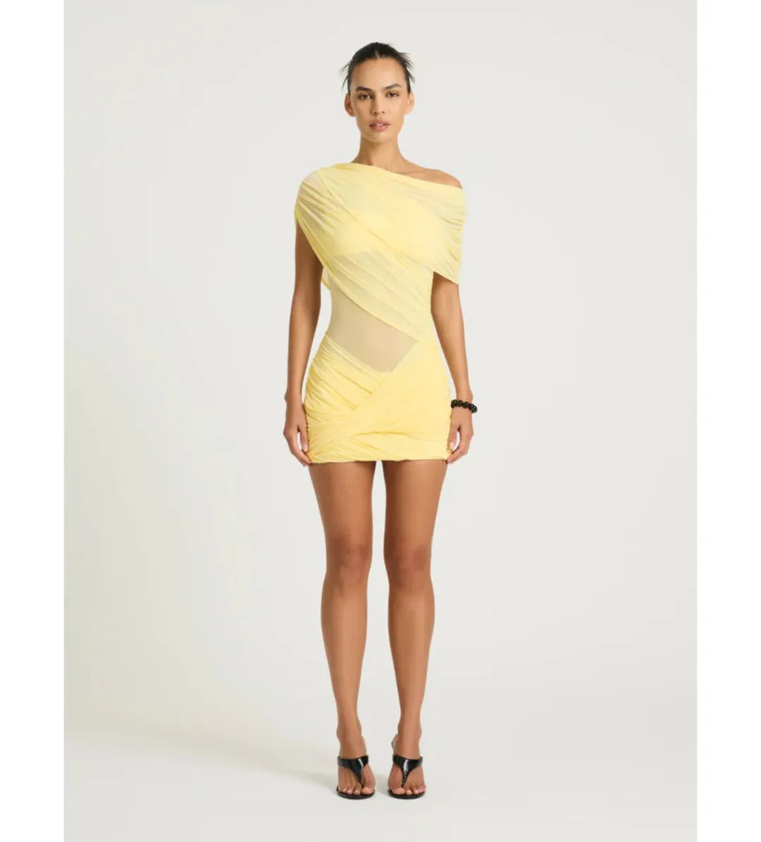 Benni Otto Mini Dress in Lemon Size AU6 for rent on The Volte - main image