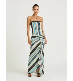 Benni Rumi Strapless Maxi Dress in Ocean Stripe Size AU6 for rent on The Volte - image 1