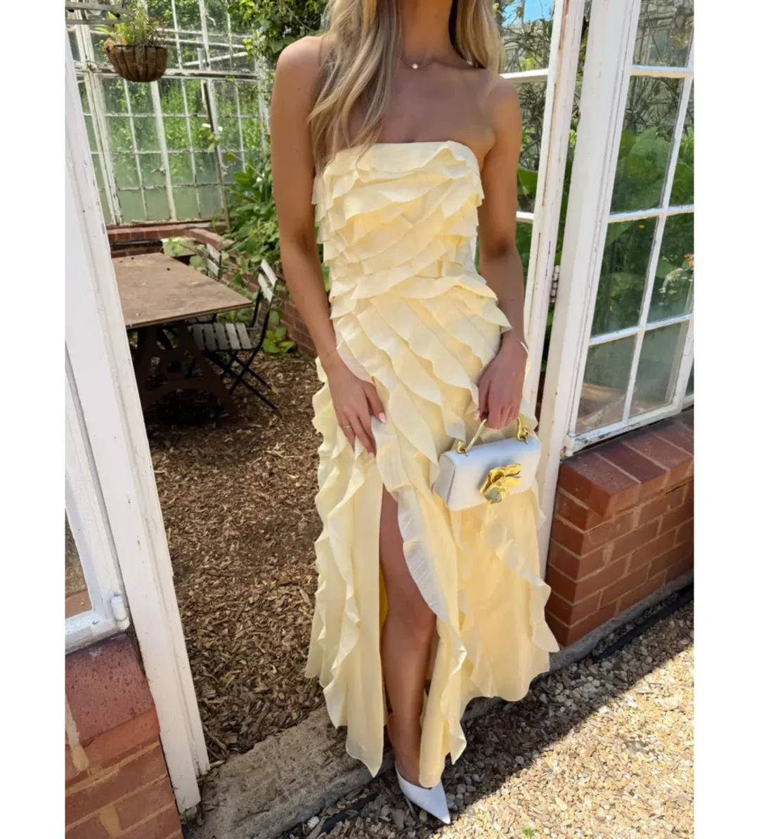 Aje Allairie Gown in Butter Yellow Size AU10 for rent on The Volte - main image