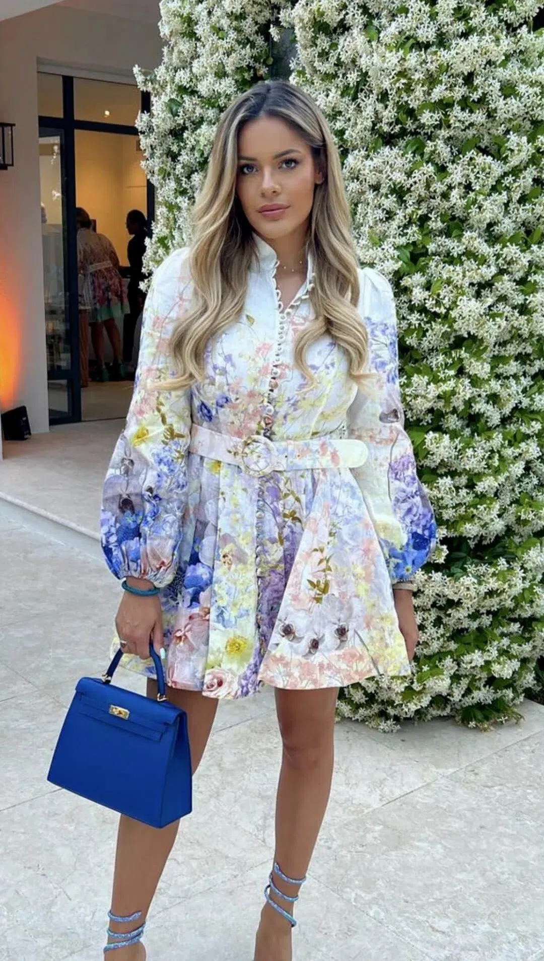 Zimmermann Rhythmic Buttoned Mini Dress in Floral Size 2 AU 12 for rent on The Volte - main image