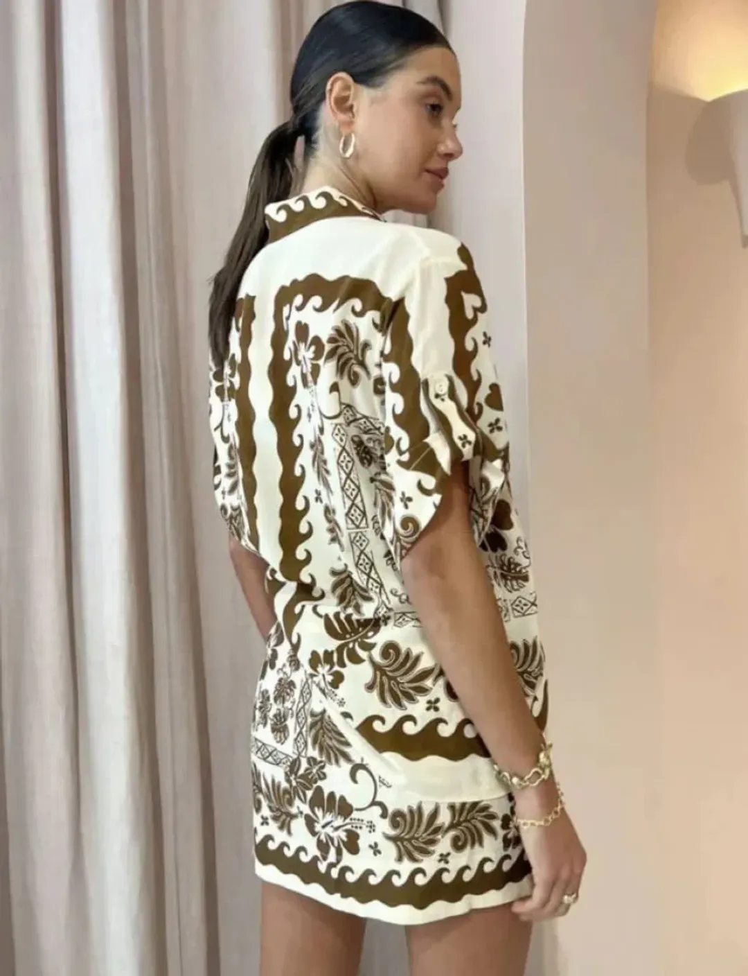 Alemais Tropic Shirt Sarong Skirt Set Size 8 for rent on The Volte - main image