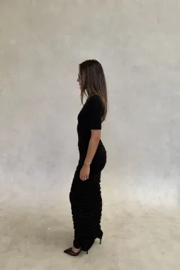 Imana Draped Maxi Dress Black - Sneaky Link - Size XXS for rent on The Volte - image 3