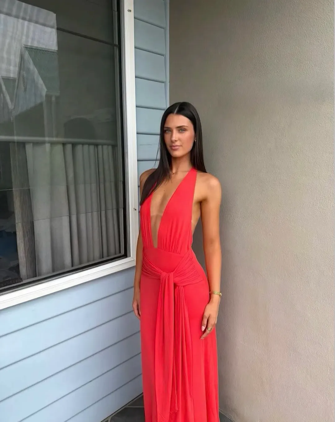 Kookai jasmine maxi dress red SIZE 8 for rent on The Volte - main image