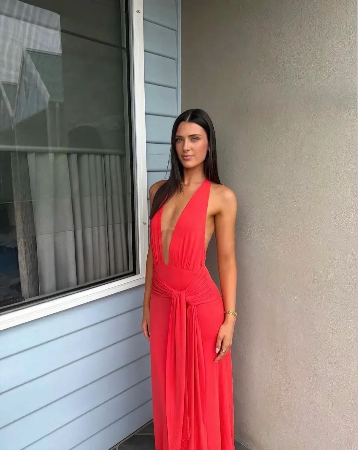 Kookai jasmine maxi dress red SIZE 8 for rent on The Volte - main image
