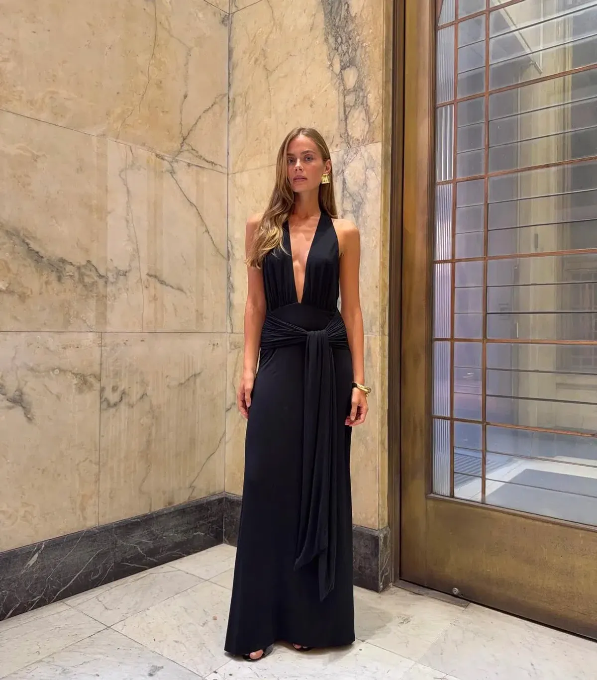 Kookai jasmine maxi dress black SIZE 6 for rent on The Volte - main image