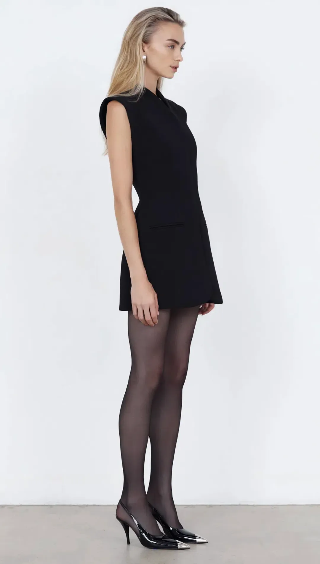 Cross Mini Dress Black - Size 8 - Capsule Wardobe for rent on The Volte - main image