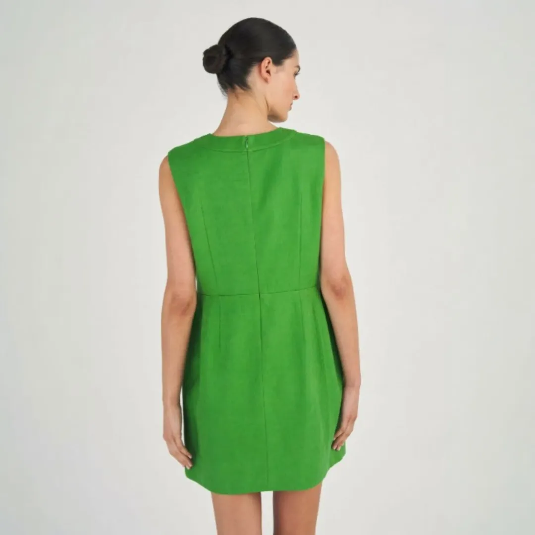 Oroton Bow Mini Dress in Green Size 14 for rent on The Volte - main image