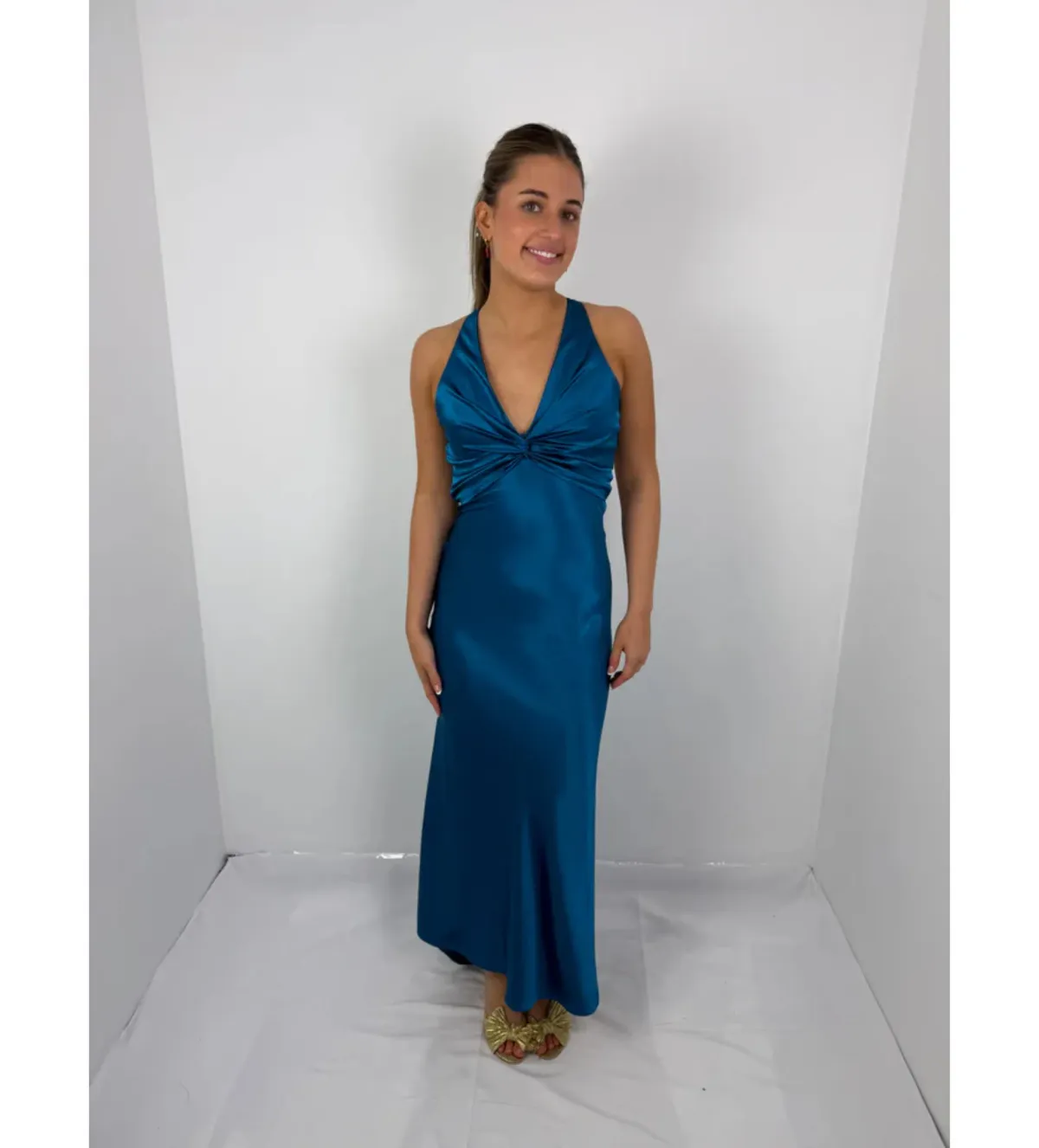 Ruth Tarvydas Goddess Gown in Teal Size AU8 for rent on The Volte - main image