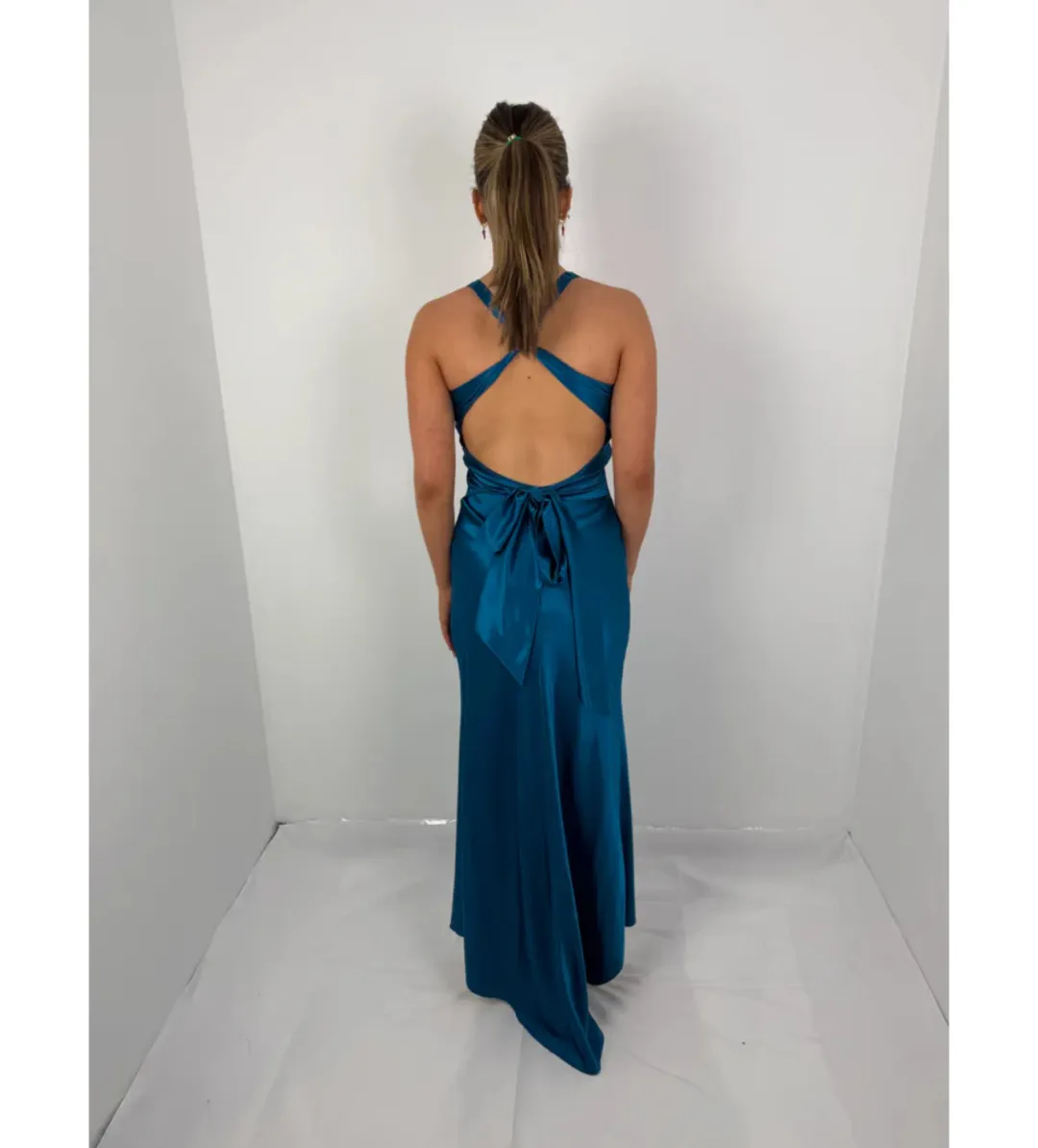 Ruth Tarvydas Goddess Gown in Teal Size AU8 for rent on The Volte - main image